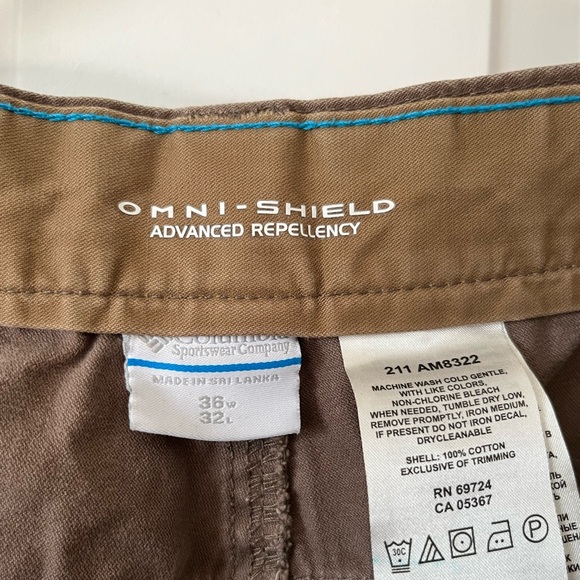 Brown/khaki pants. Columbia size 36. - Picture 3 of 3